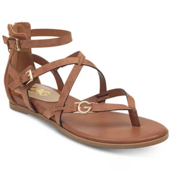 G by Guess Shoes - EUC G by Guess Brown Strappy Sandals Size 6